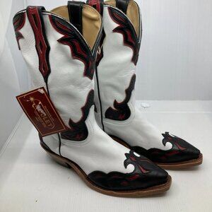BOULET western cowboy NEW white/red/black womens boots sz 9 C